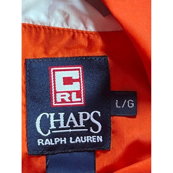 Chaps Ralph Lauren Jacket Mens L Orange Lightweight Windbreaker Zipper Fall - Picture 4 of 9